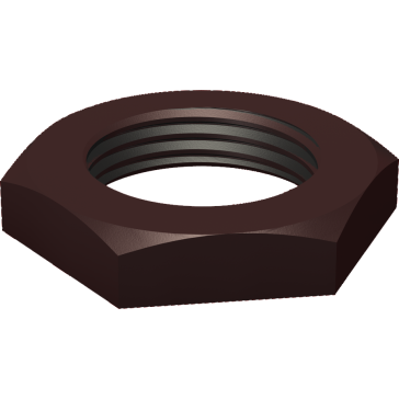 Sechskantmuttern mit Feingewinde ähnlich DIN 439 / EN 24035 / ISO 4035 Material: Polyamid 6.6 Farbe: schwarz ähnlich RAL 9005