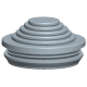 Stufennippel mit geschlossener Dichtungsmembran Material: TPE, grau ähnl. RAL 7035 Termperaturbereich: -20°C bis +80°C