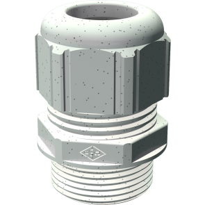 FLEXOFIX cable gland 
IP67 according to own testings

chemical resistant, without approvals

Material: plastic PE/PP

Colour: speckled grey